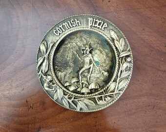 Antique Solid Brass Cornish Pixie Dish