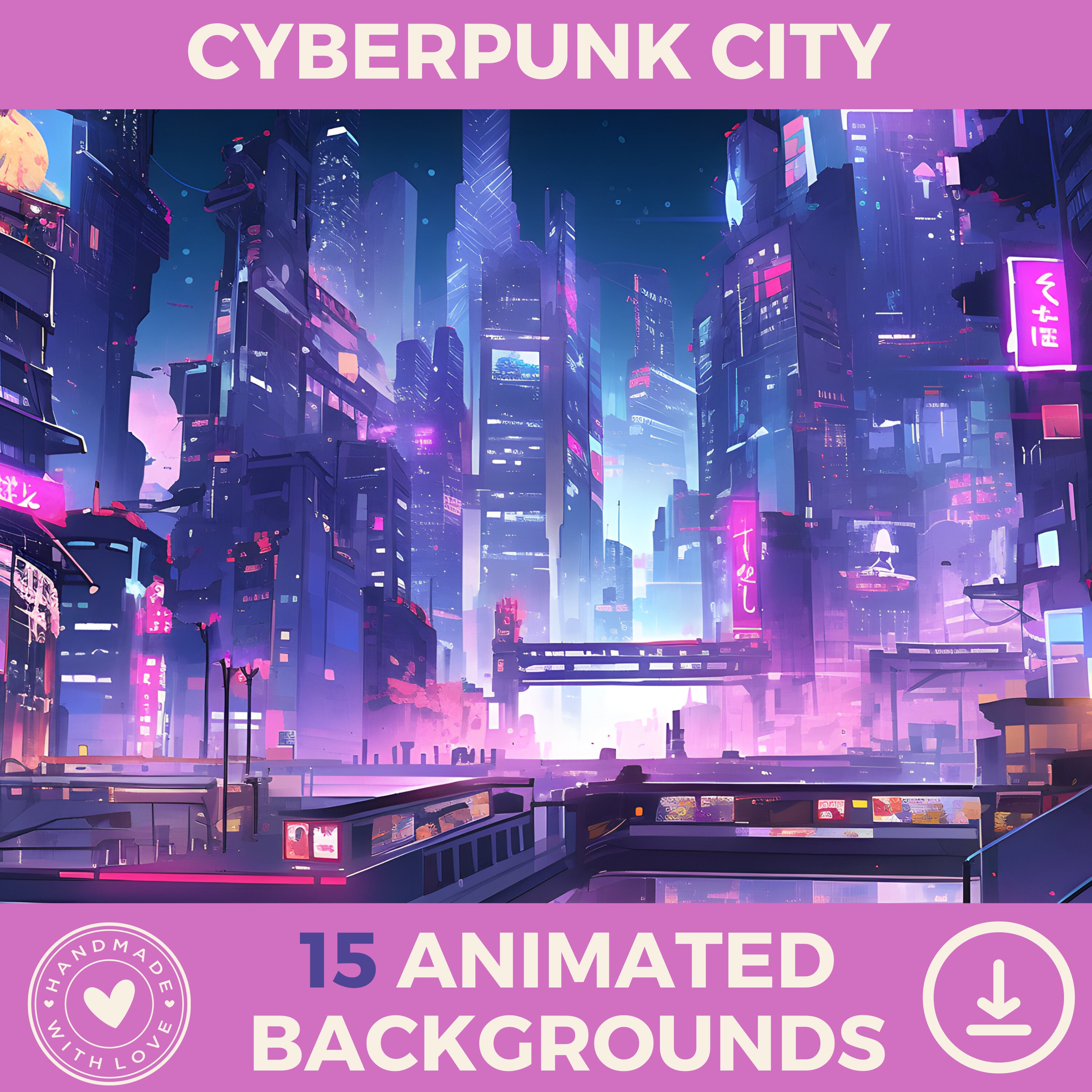 Pixel Cyberpunk Metropolis Animated Wallpaper 