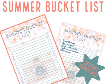 Aanpasbare zomer bucketlist | Zomerplanner | Zomer organisator