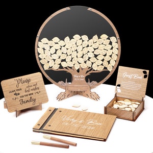 Wedding Guest Book Alternative, Family Tree Guest Book Wedding Wood, Personalized Wedding Decor image 4