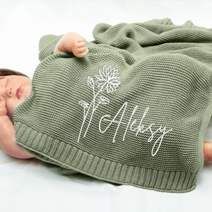 Personalized Baby Blanket | Soft Cotton Knit | Custom Baby Name Blanket | Baby Shower Gift | Newborn Blanket | Keepsake Gift for Baby