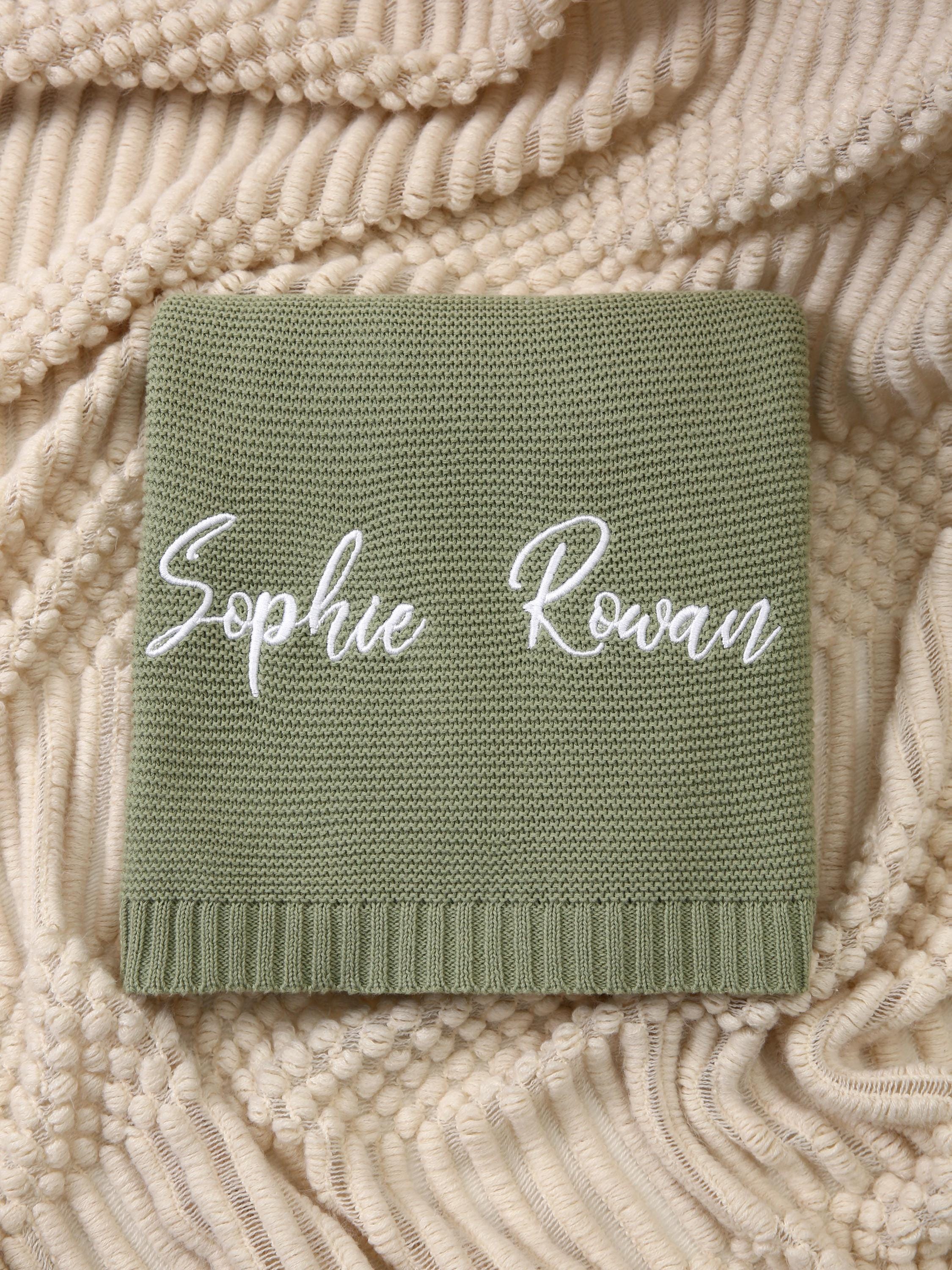 Personalized Baby Blanket | Soft Cotton Knit | Custom Baby Name Blanket | Baby Shower Gift | Newborn Blanket | Keepsake Gift for Baby