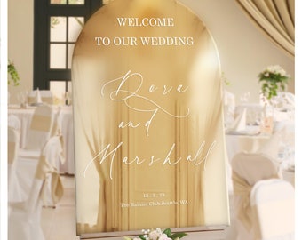 Acrylic Wedding Sign - Gold Mirror Welcome Sign - Wedding Reception Signage - Welcome to the Wedding - Wedding Stationery