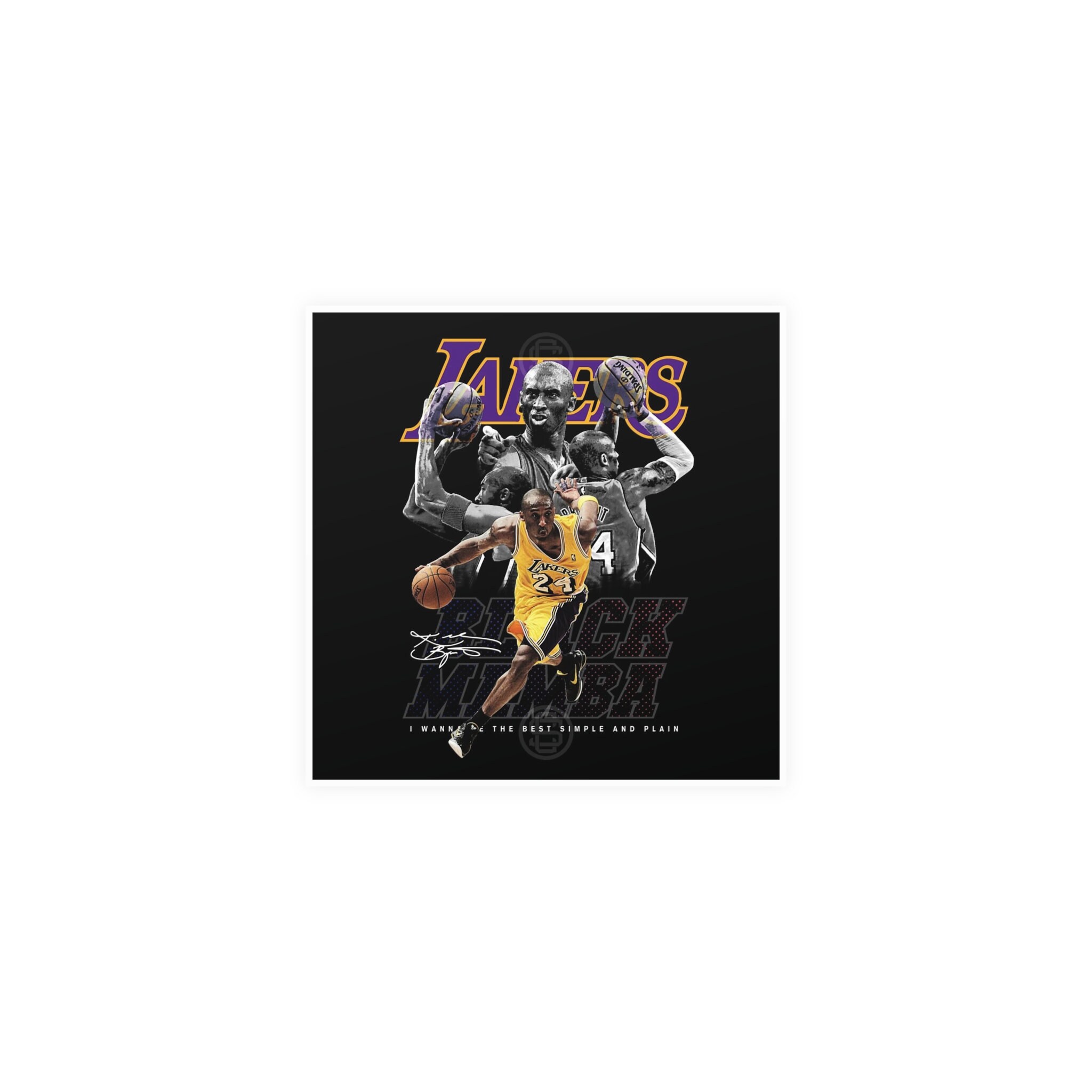 Kobe Bryant GOAT Tribute Poster Basketball Legend Wall Art Etsy