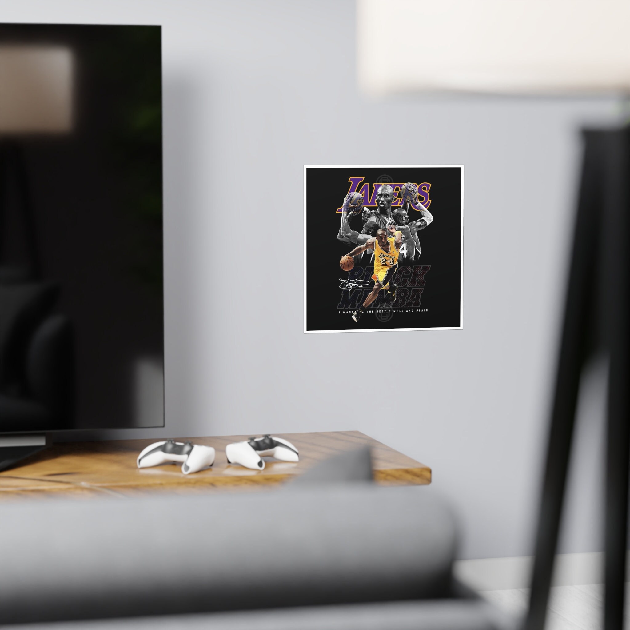 Kobe Bryant GOAT Tribute Poster Basketball Legend Wall Art Etsy