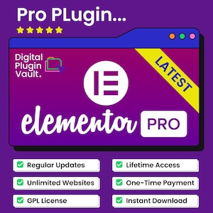 GPL license for Elementor Pro / WordPress Page Builder / Unlimited websites / Instant delivery