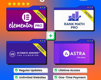 WordPress-Plugin-Paket | Freelancer WordPress Kit: Elementor Pro, Ultimate Addons, Rank Math & Astra Pro (GPL-Lizenz)