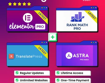 WordPress-Plugin-Paket | Mehrsprachiges WordPress-Kit: Elementor Pro, TranslatePress Pro, Rank Math & Astra Pro (GPL-Lizenz)