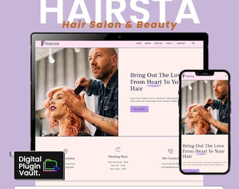 Hair Salon Elementor Template Kit – Beauty Website WordPress Theme | Hairsta