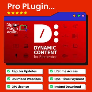 Dynamic Content For Elementor GPL license Plugin: Unlimited Sites (Instant Download)