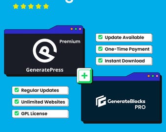 GeneratePress Pro + GenerateBlocks Pro – WordPress Theme & Builder-bundel