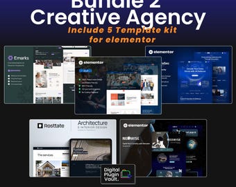 Website templates | 5 Elementor Pro Template Kit Bundle: Digital marketing agency Wordpress Templates