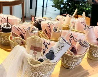 VENDITA IN BULK borse da sposa, cesto di fiori per ragazze boho, regali personalizzati per addio al nubilato, matrimoni, borse da damigella d'onore, addio al nubilato