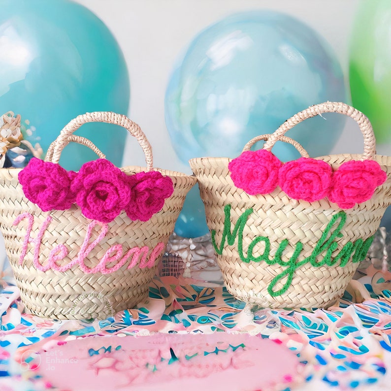 Wholesale Straw Personalized Basket Bachelorette Party Bag Etsy