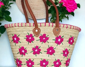 Franse marktmand / grote draagtas / markttas / stro Tote tas / stro zomertas / strandtas / boodschappentas / strozak / Boho tas