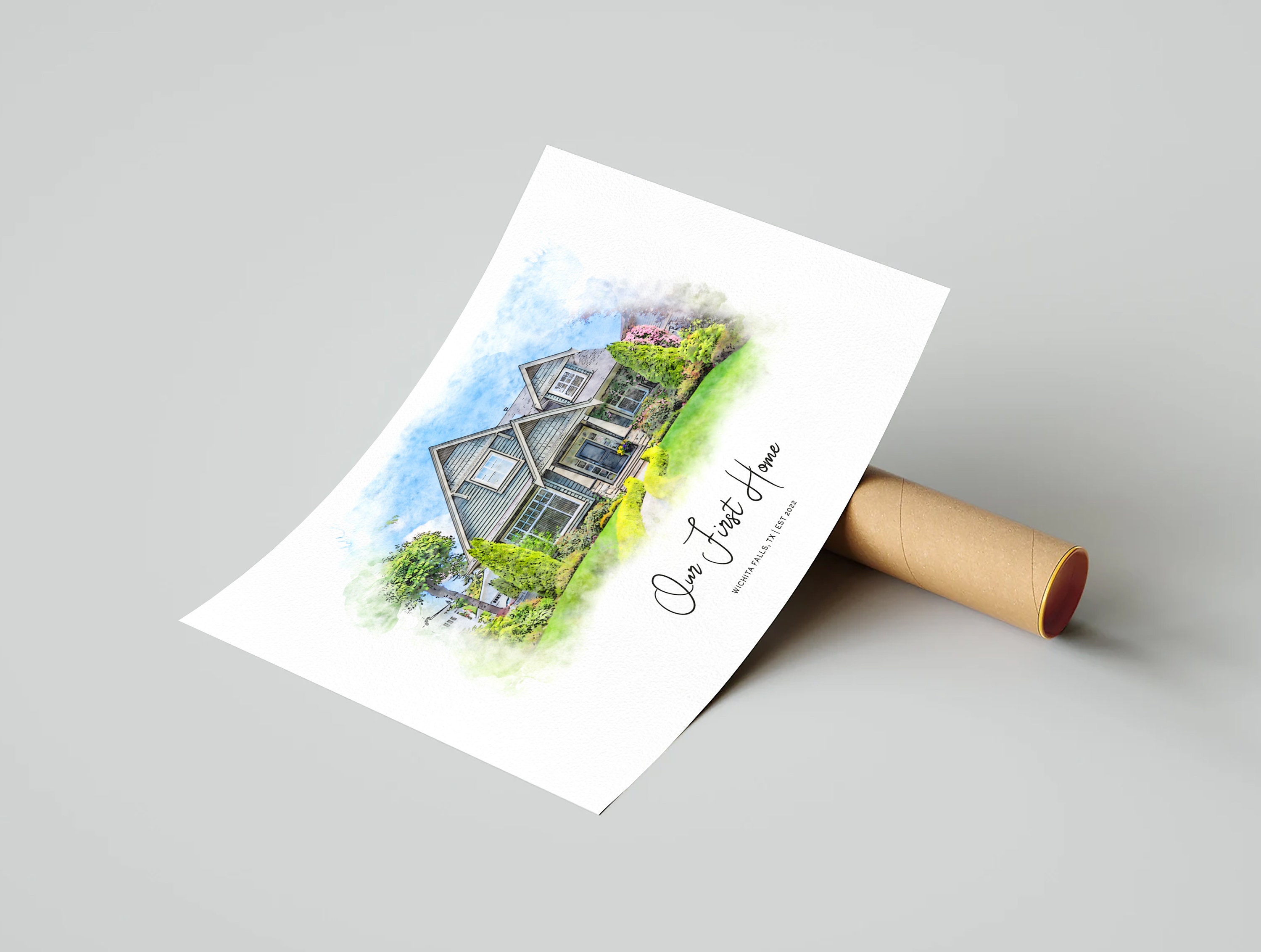Custom House Portrait, Home Portrait, Personalized Gift New Home Gift ...