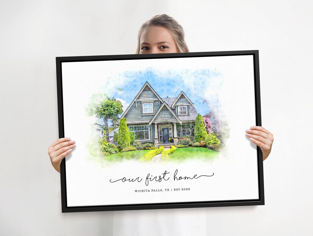 Custom House Portrait, Home Portrait, Personalized Gift New Home Gift ...