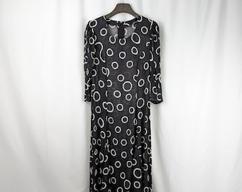 Long vintage dress 3/4 sleeves (M)