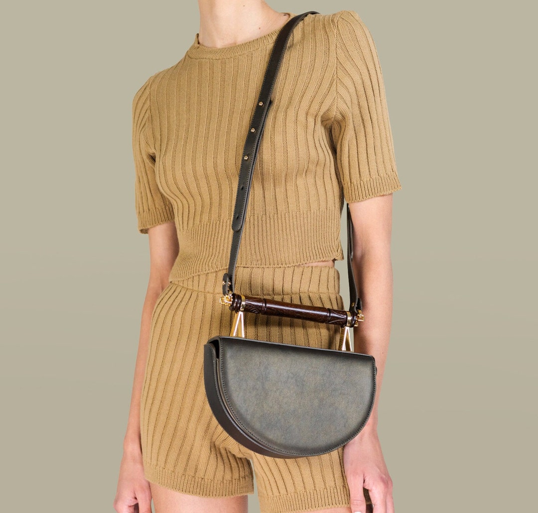 Helvemoon Clutch Green Gold / Olive Handbag by AEVHA Etsy