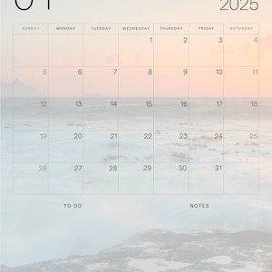 Natur inspirierter 2025 Kalender und Planer, mit diesem digitalen Download integrieren Sie schöne Farben in Ihr Leben. Digitaler Druck!!