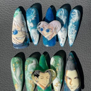 Infinity & Collapse press on nails – Dual Soul Nail Art - Medium
