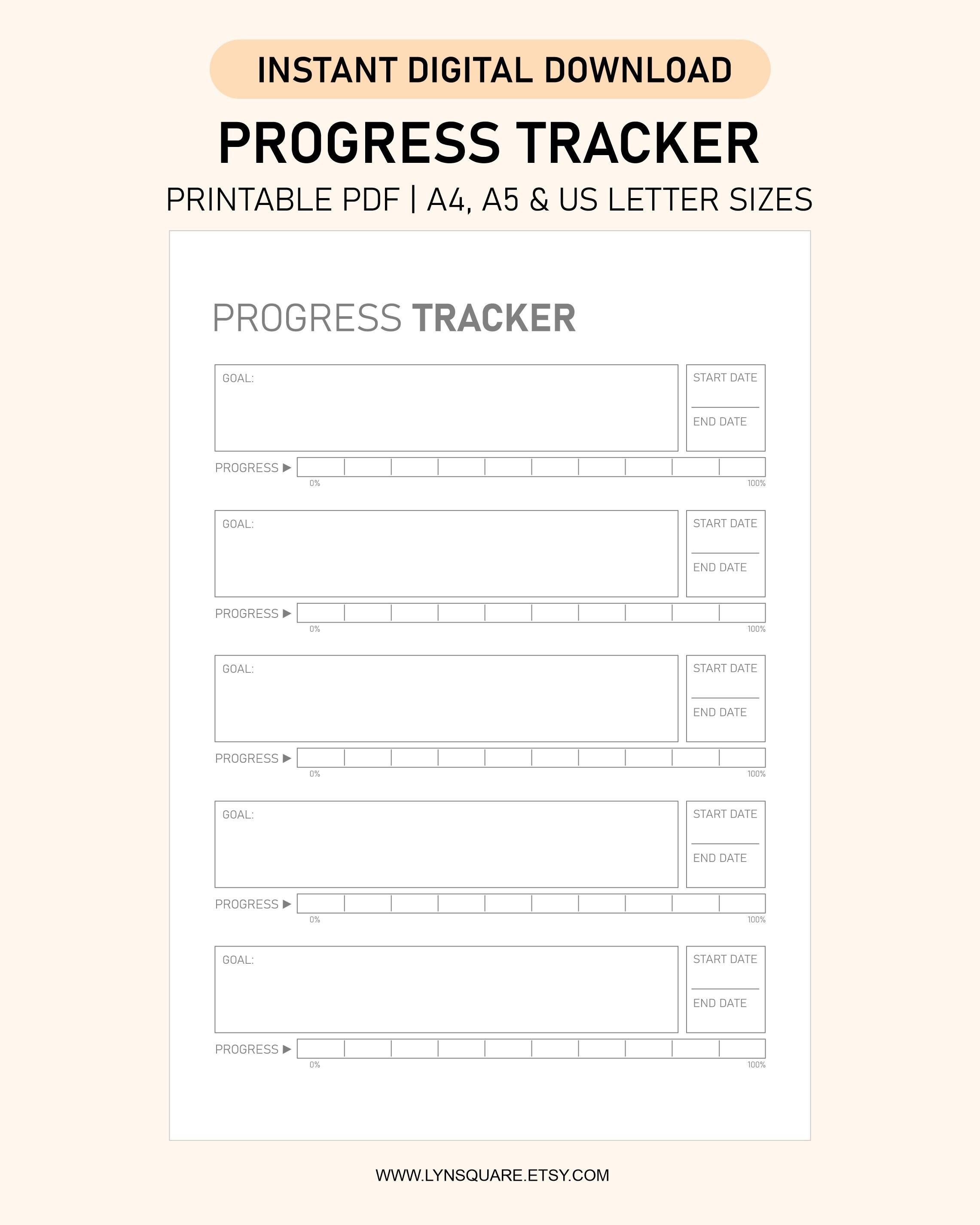 Progress Tracker Goal Tracker Routine Tracker - Etsy