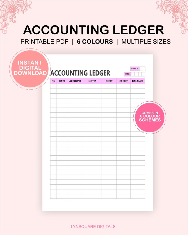 Printable Accounting Ledger Accounting Ledger Template Expense Printable Accounting Ledger Accounting Ledger Template Expense