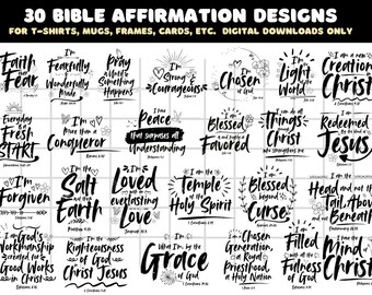 30 wersetów z afirmacjami biblijnymi | Inspirujące cytaty | Motywujące cytaty biblijne | Cytaty dodające otuchy dla chrześcijan | Pobieranie plików PNG w formacie cyfrowym