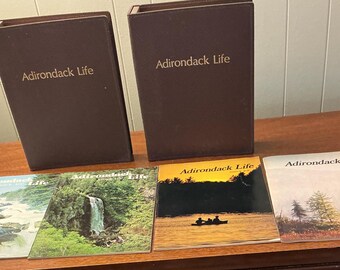 Adirondack Life Lot of 20 Issues in 2 Hardcover Binders 1972-1976 a bit MUSTY