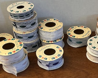 Lot of 21 rolls Home Sweet Home Scalloped Lace Ribbon Trim mostly full/near full