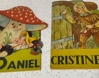 2 vintage 1950‘s Album Lito shape books Christine Daniel text in French PB