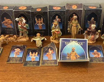 13 pc Fontanini Heirloom Nativity 5" Collection Roman with boxes & booklets 1992