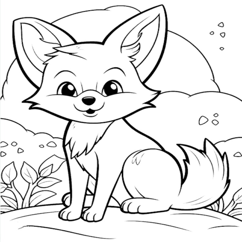 Cute Animals Sketches for Kids to Color - Etsy