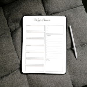 Goodnotes Digital Weekly Planner | Undated iPad Planner | Minimalist Weekly Journal PDF for GoodNotes & Tablets