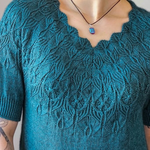 Patrón de tejido de top ERLA en inglés, alemán y danés