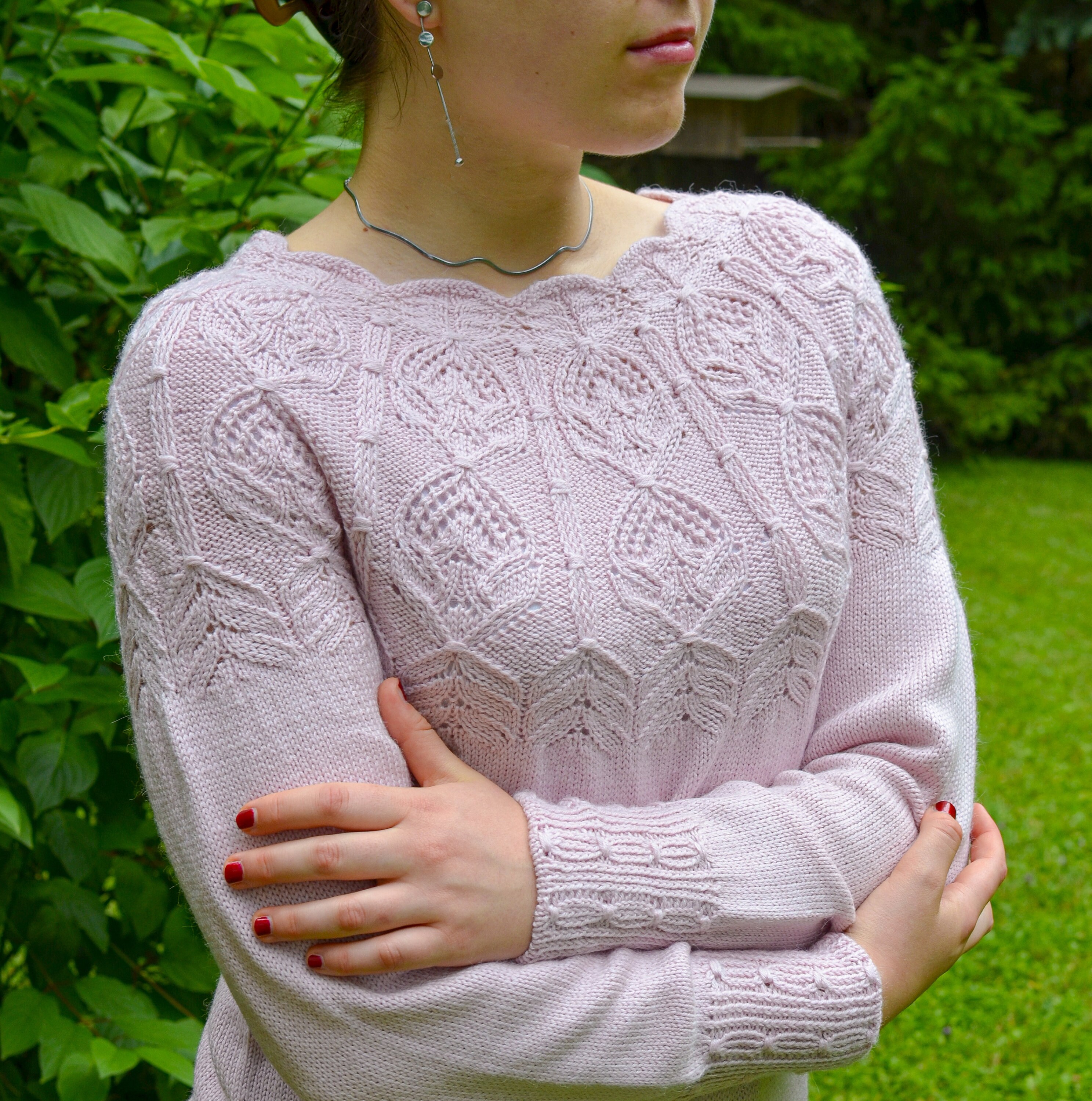 【MODERNIF】Fleur Wool Round Knit Fleurine Sweater Knitting Pattern, Top-down Sweater Pattern