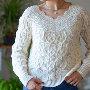 Patrón de tejido de suéter Erla DK en inglés