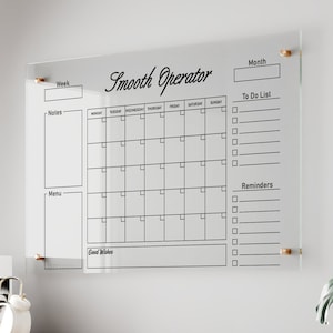 Creekview Home Emporium 17.3 x 26in Acrylic Dry Erase Calendar and Chalk  Markers