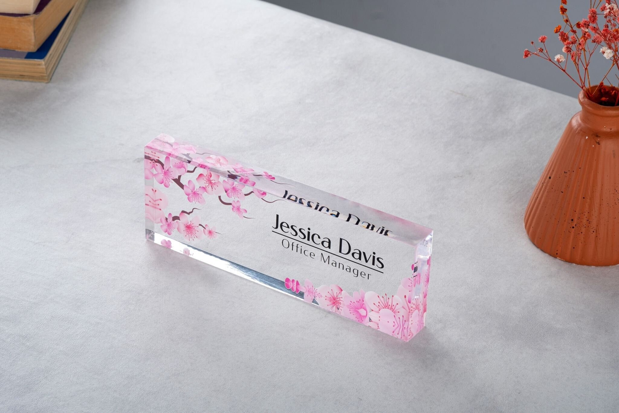 Acrylic Desk Plaque, Personalized Name Sign With Custom Logo, Ideal for ...