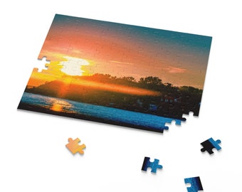 Mackinac Island Sunset Puzzle: Vibrant Lake Huron Landscape | Michigan Photography (120, 252, 500-Piece) | Great Lakes Travel Photography