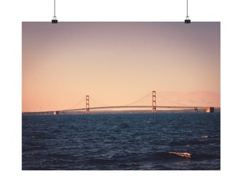 Mackinac Island: Fine Art Print of Mackinac Bridge and Lake Huron Landscape | Michigan Photography | Professional Archival Paper | Wall Art