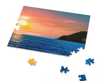 Mackinac Island Sunset Puzzle: Vibrant Landscape from Lake Huron (120, 252, 500-Piece) | Great Lakes Travel Photography