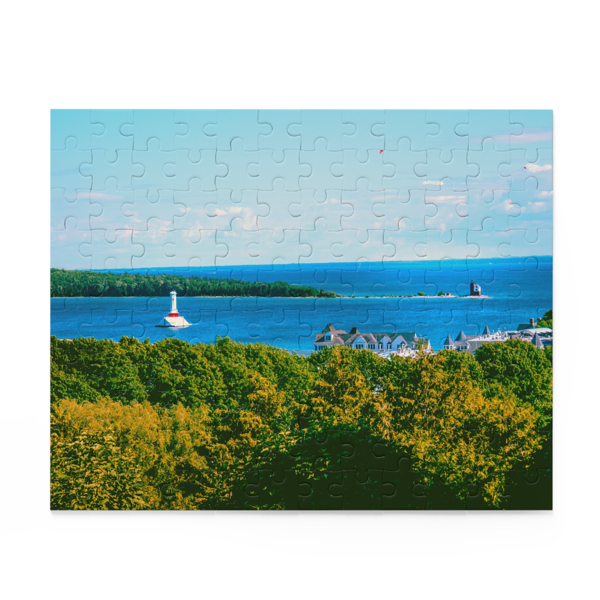 Serene Lake Huron and Mackinac Island Photo Puzzle - Round Island ...