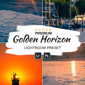 Golden Horizon Lightroom Preset – Great Lakes Sunset Digital Download (Desktop Only)