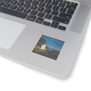 Serene Beauty - St. Anne's Church on Mackinac Island Sticker | Michigan Travel Photography Sticker | Scenic nature landscape