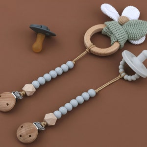 Chaîne de poussette feutre de laine perles au crochet chaîne de