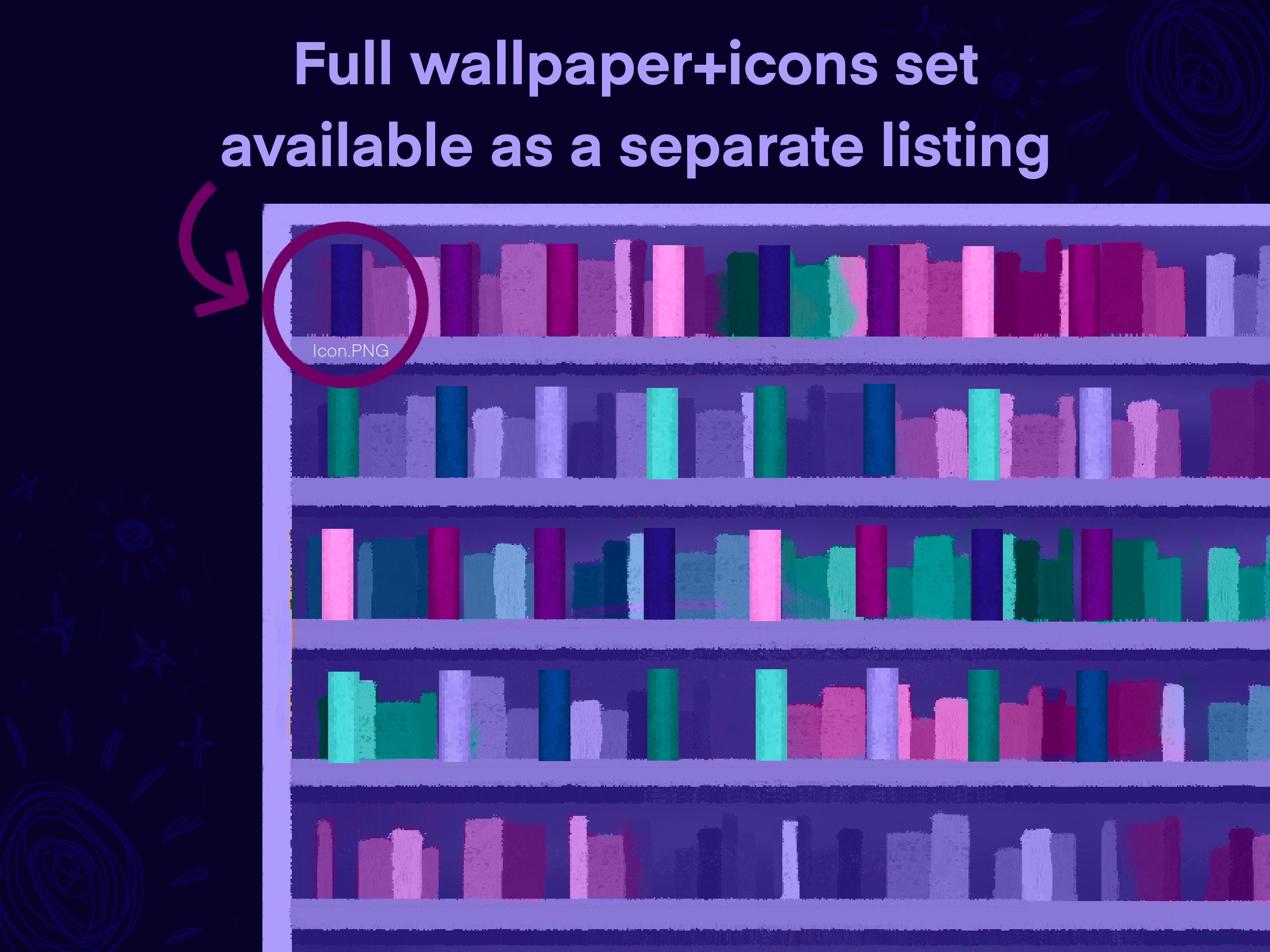 Desktop Wallpaper Illustrated Background Computer Wallpaper Etsy