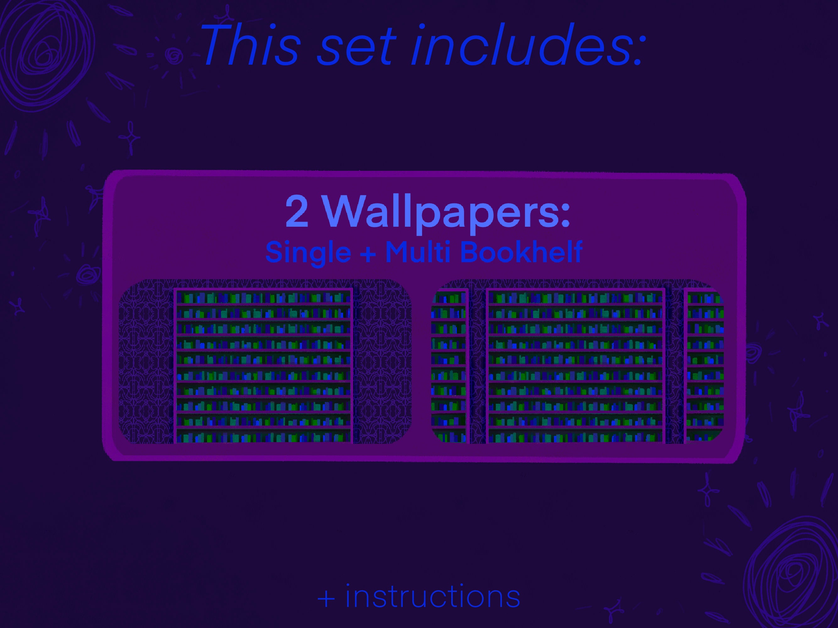 Desktop Wallpaper Illustrated Background Computer Wallpaper Etsy