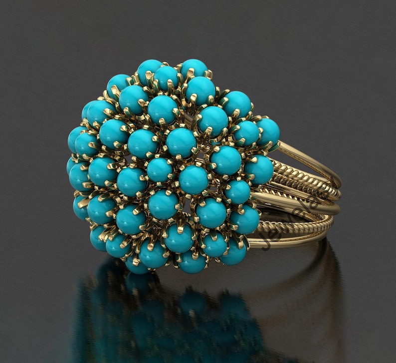 1030 Turquoise Cluster Ring