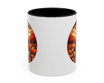 Mollige, gemütliche Katze in Pullover - Herbst Kürbis Tasse für ein warmes Herbst Vibe!